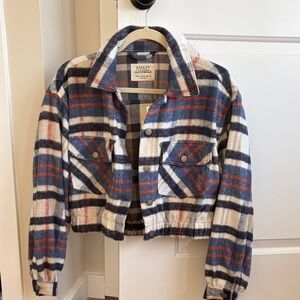 Cropped Plaid Flannel Jacket